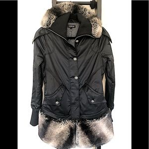 bebe Faux Fur Trim Coat